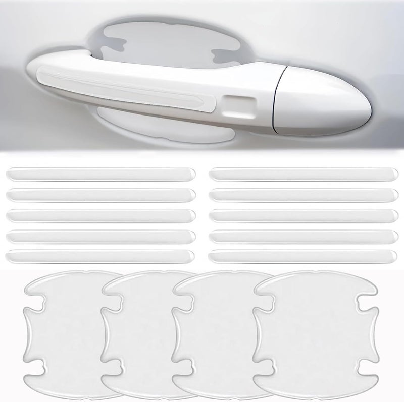 ridroid 14PCS Car Door Protector, Rearview Anti-Collision Bumper Trim Guard Sticker,Universal Anti-Scratch Guard Stickers Universal for Most Car Handle - Image 1